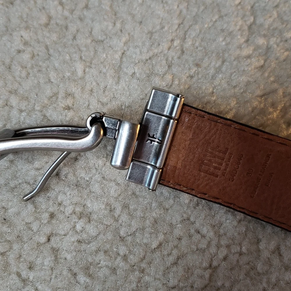 Frye Reversible Black Brown Leather Men's Belt